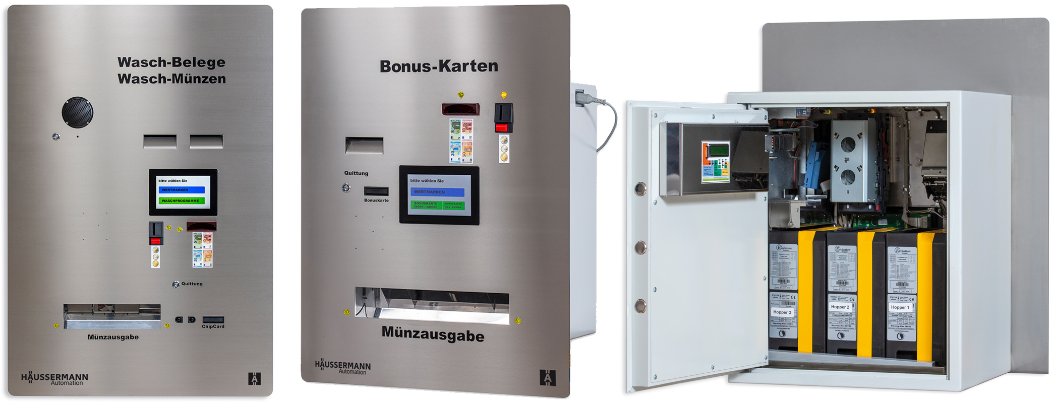 Häussermann Automaten – Übersicht der SBA-Serie für SB-Waschanlagen